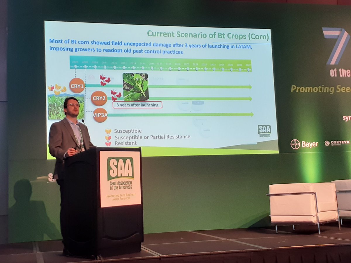 ASASemilleros's tweet photo. Ahora en #SAAseed2019 conocemos las estrategias integradas para extender la vida útil de los cultivos Bt - Manejo de Resistencia de Insectos #MRI con la presentación de Julio César Fatoretto @Syngenta 🇧🇷 https://t.co/d8c0Av1Ba9