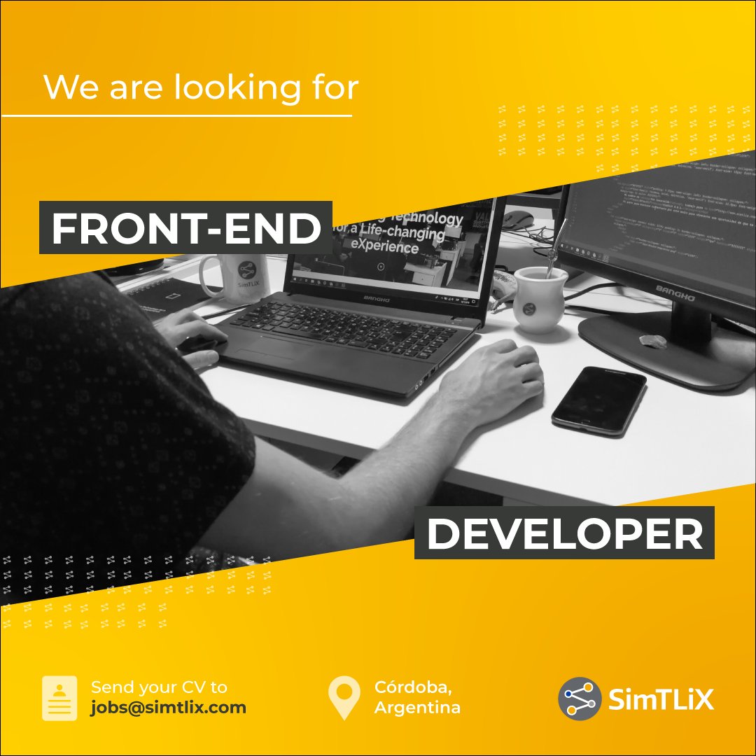 simtlix's tweet photo. What are you waiting for to accept new challenges? 

#jobs #frontend #angular #team #it #software #opportunities #development #simtlix #simtlixteam #cordoba https://t.co/Yrj5C8rz1r