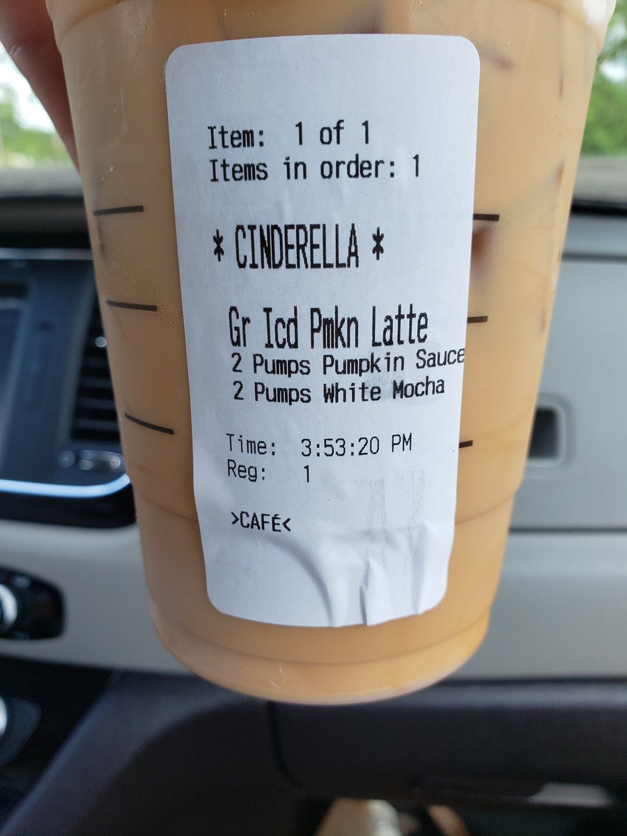 Got my #cinderellalatte from #starbuckscoffee  ... my barista even added my own bling name. Thank you Gatlin PSL FL Starbucks #gatlinpslflstarbucks