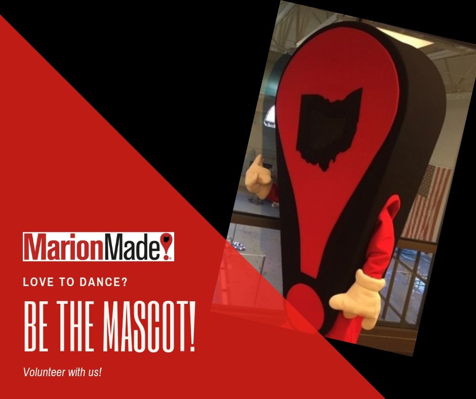 Be a MarionMade! volunteer!
Learn more about being the mascot and other opportunities at
marionmade.org/volunteer/
