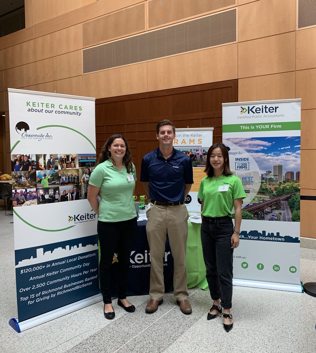 keitercpa's tweet photo. Some of our #VCUAlumni spent part of their afternoon at the @VCU School of Business speaking with students about public accounting, work-life balance, and why community involvement plays an important role at the Firm. #VCU #RVA #VCU19 #VCU20 https://t.co/XpMufxdvSE