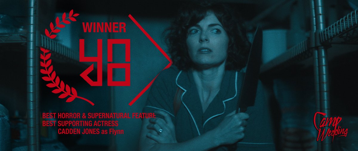 MINORapoc's tweet photo. CAMP WEDDING has won best horror feature and Cadden Jones has won best supporting actress at the  UNDO divergent Film Awards.C ongrats all the winners and nominees!
#CampWedding #ConedyHorror #Comedy #UnndoDivergentFilmAwards #GlutenFree #knife #weddingcomedy #zombies https://t.co/o65zSBIhmq