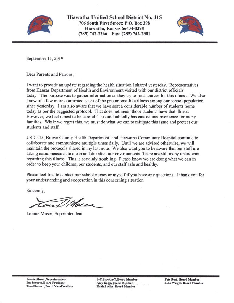 usd415's tweet photo. A follow up note from Mr. Moser regarding recent illness. https://t.co/eMSb1t95lY