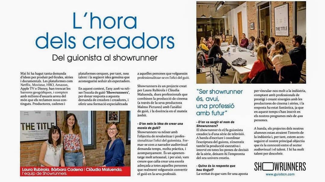 Al Diari Ara han fet un especial noves professions de futur i han destacat els creadors ficció de sèries i la formació que ofereix <a href="/Showrunners_BCN/">Showrunners</a>! Molt orgullós de formar-ne part com a professor i enhorabona a les meves estimades <a href="/ClauMalu2/">Clau Malu</a> i <a href="/laurarubirola/">Rubi</a>!