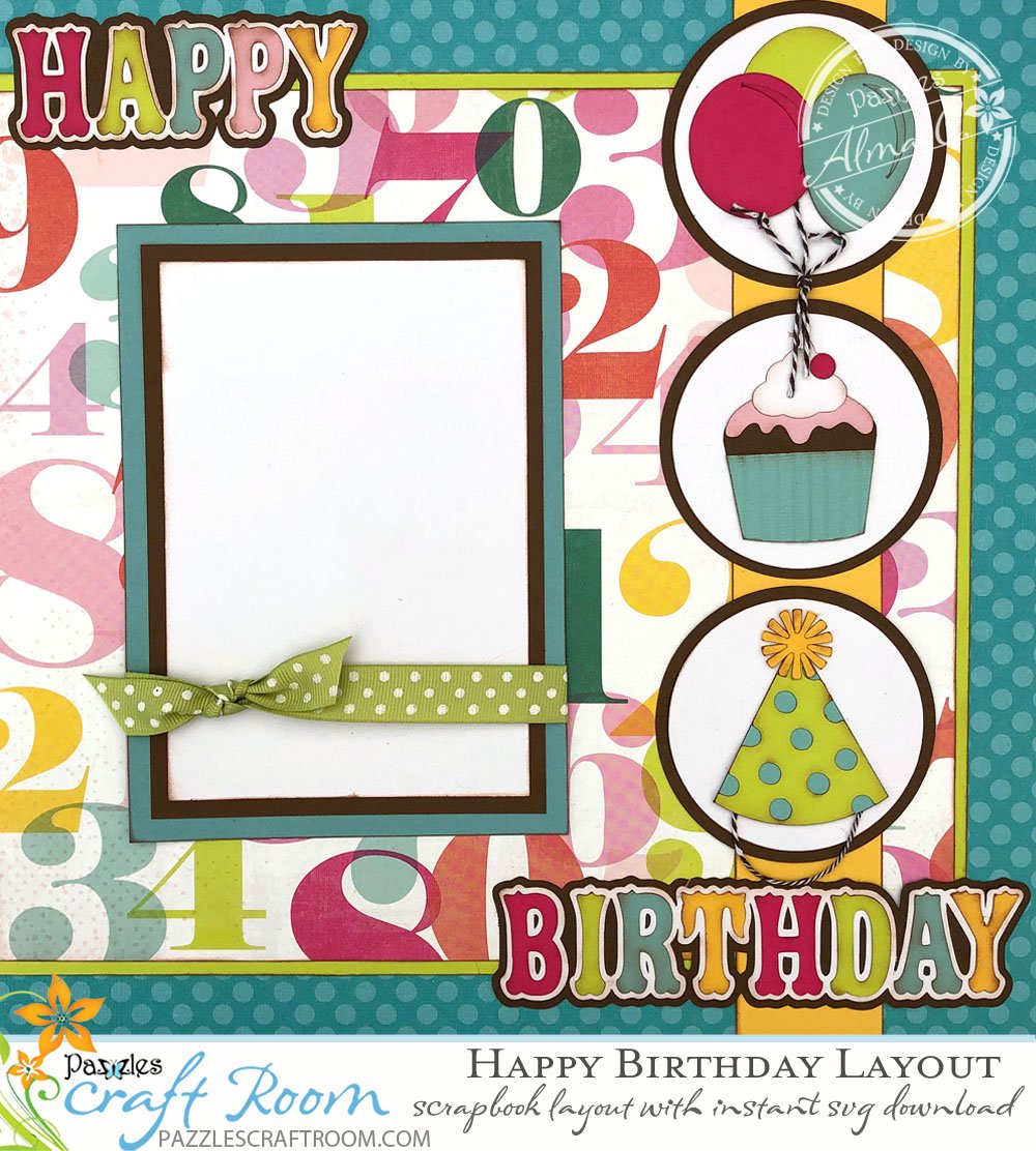 Pazzles's tweet image. Capture the joy and happiness for any age with this scrapbook happy birthday layout by designer Alma Cervantes of SVGCuttables.  Can be a 1 or 2 page spread or use the elements in this layout to make a lovely birthday card.

pazzles.net/wordpress/2019…