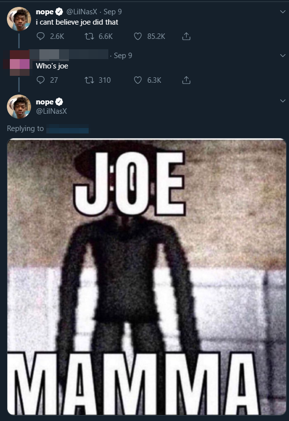 nopeify's tweet photo. the tables have turned @LilNasX https://t.co/rLJrYYnedY