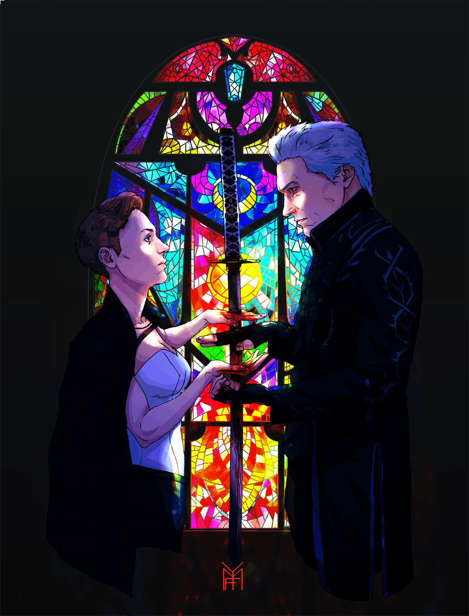 YanMayFire's tweet photo. here we are, commissioned by @CrownAndAntler, their OC and DMC V Vergil! Was great working on this one~ https://t.co/CpCqF2bfir