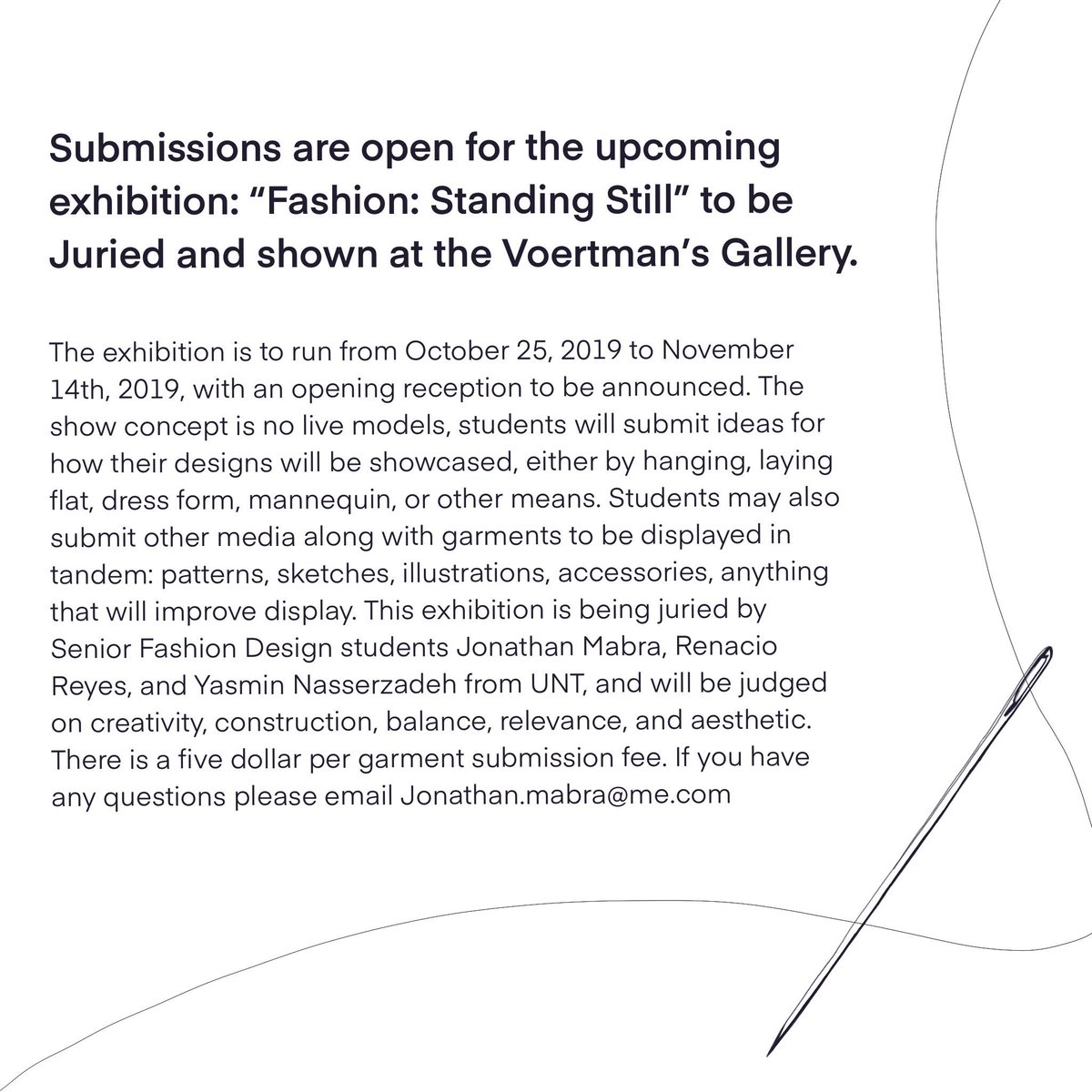 Voert_gallery's tweet photo. Submissions for “Fashion: Standing Still” are open from now until October 22! https://t.co/SDZzPgmDNx