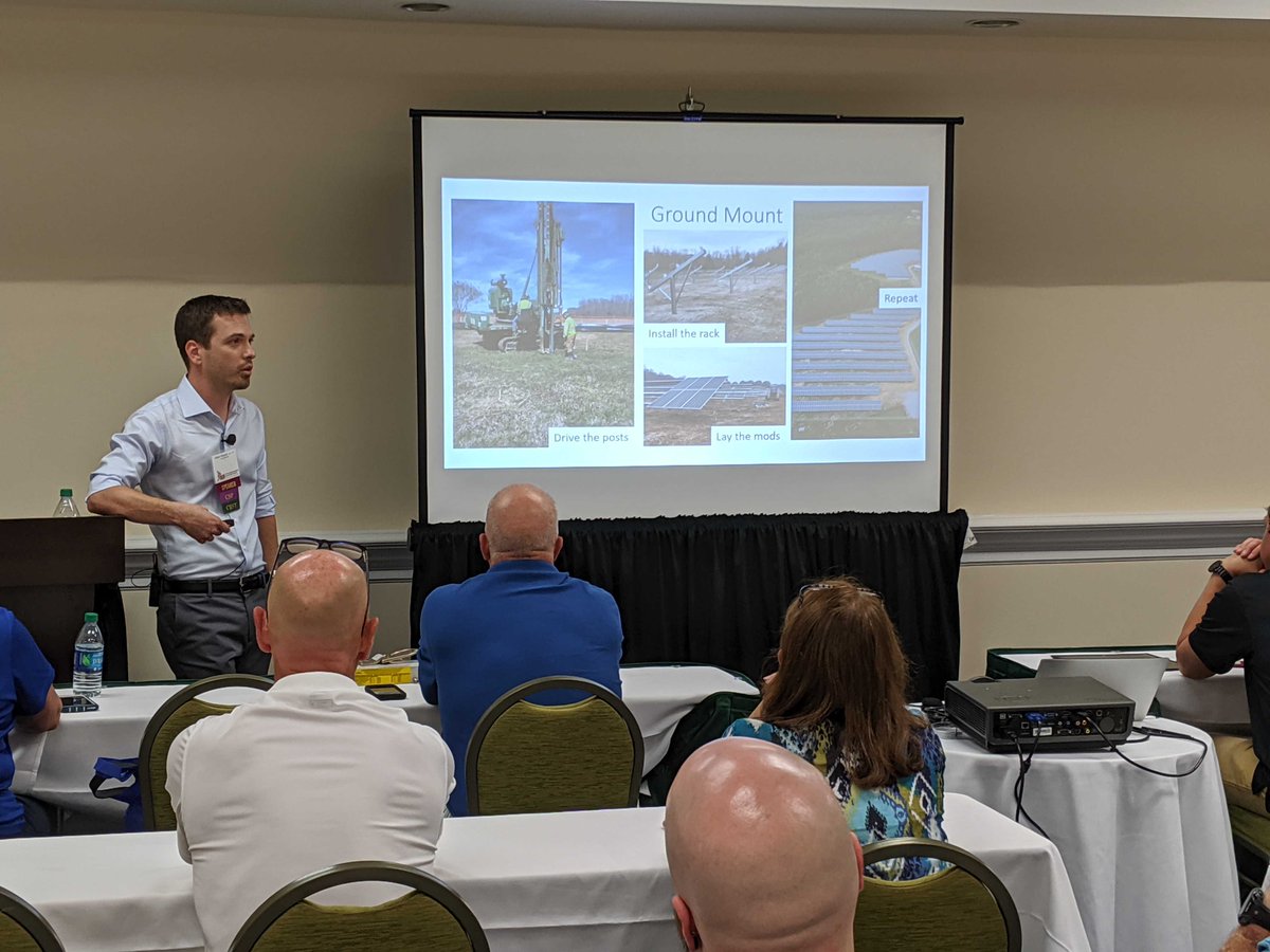 SunTribeSolar's tweet photo. We're proud of our experts. Here's our Director of Environmental Health and Safety, William Reichert, giving a talk on solar + safety at The 24th Annual Virginia Occupational Health and Safety Conference today, hosted by @RegionIII_VPPPA. https://t.co/MBGxGSzRJf