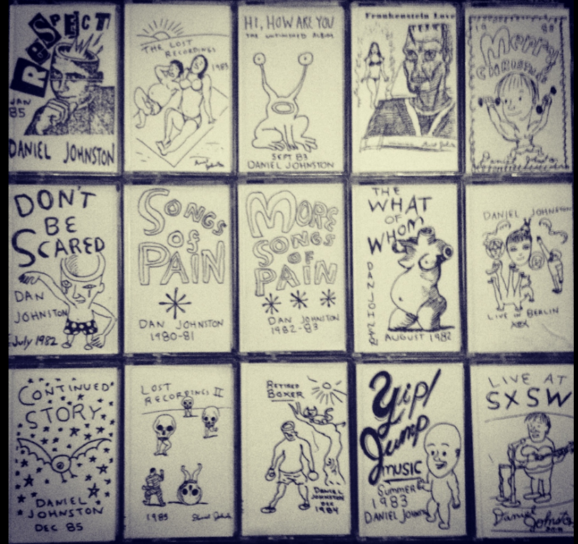 Le 15 cassette originali di Daniel Johnston.