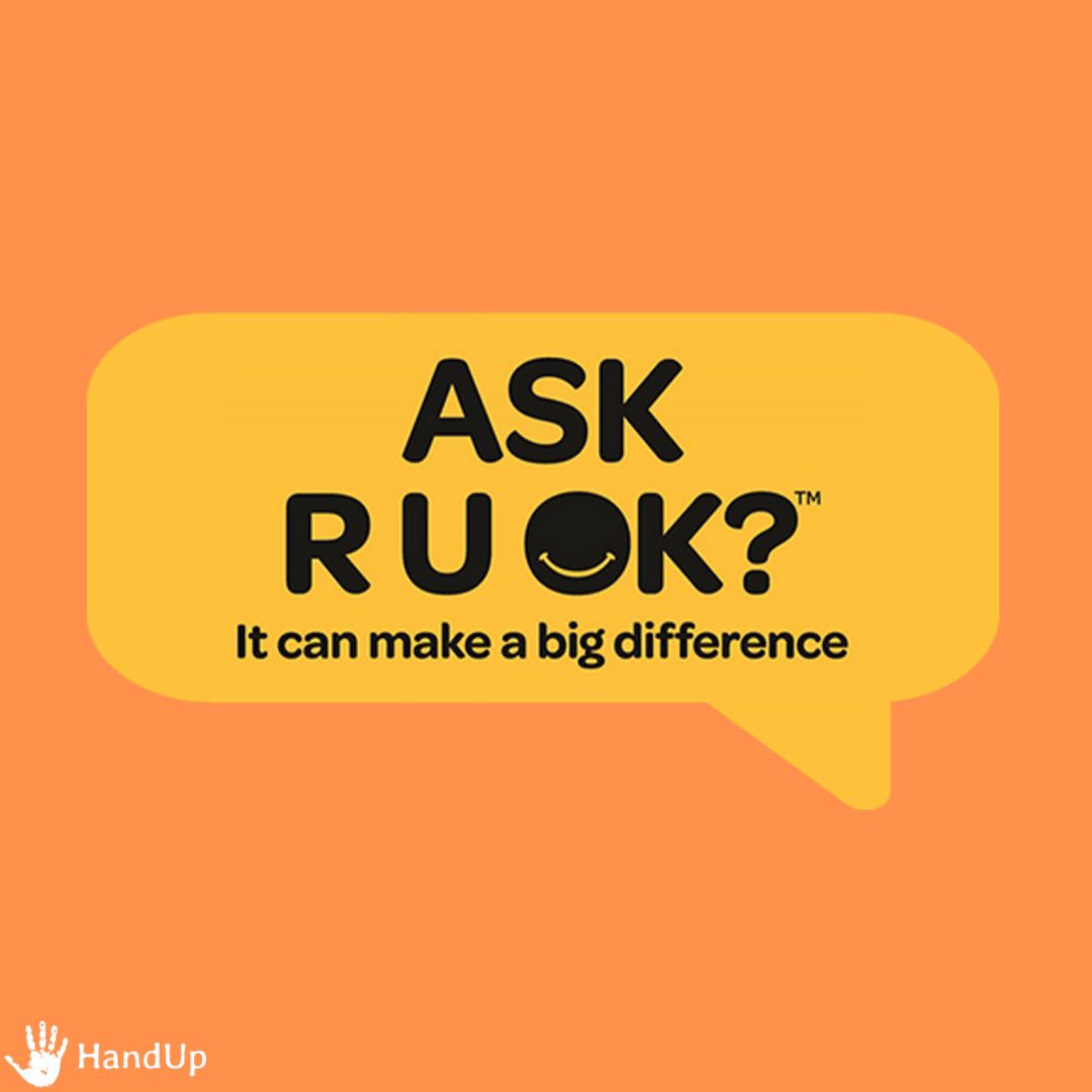 handupaus's tweet photo. Today is R U OK Day – a day where we check in with people in our communities, ask “are you okay?”, and support those who are struggling.

Trust the signs, trust your gut &amp; ask R U OK?

#ruok #ruokday #mentalhealth #handup https://t.co/AYUGdbKyo2