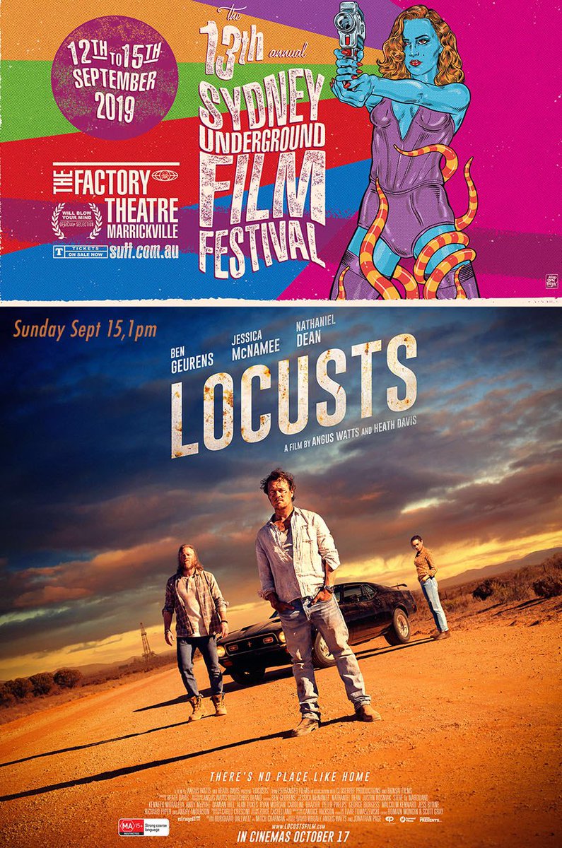 “The must-see Australian genre film of the year” premieres in Sydney this Sunday, 1PM at <a href="/SUFFfilmfest/">Sydney Underground Film Festival</a> . LOCUSTS is in contention in 15 <a href="/AACTA/">AACTA</a> Awards 2019 categories  - catch it before it’s released in cinemas on October 17! <a href="/HappyMagTV/">Happy Mag</a> <a href="/smharts/">smharts</a> <a href="/CinemaAustralia/">Cinema Australia</a>