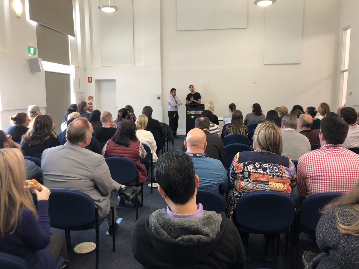 ActiveMoreland's tweet photo. Great to have @pvfc_official’s Hakeem talking to @morelandcouncil  on #RUOKDay2019 sharing his story of spending two months in a Thailand prison. @footballvic @Craig_Foster https://t.co/y4FzYWkOUG