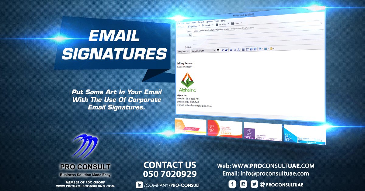 proconsultuae's tweet photo. https://t.co/rIGSICraMV
#Email #Signature #Design #Marketing #Online #Web #SocialMedia #Business #Solutions #Brand
#Dubai #UAE #PDCGroup #PROConsult #MarwaAbdelaziz https://t.co/RH3jXmxvxZ
