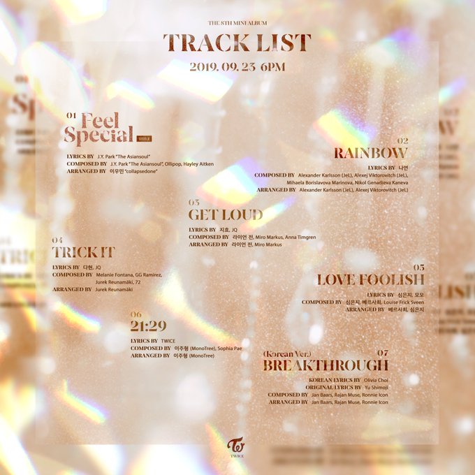 Twice Reveals Full Tracklist With Credits For 8th Kpopping