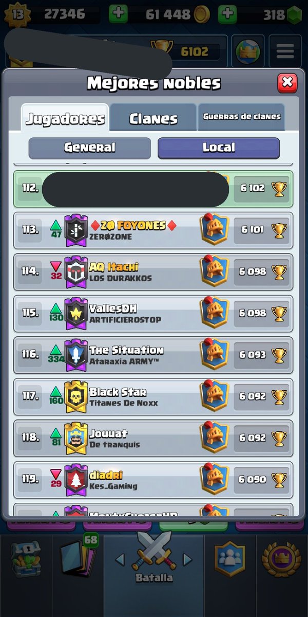 Hasta dentro de otro año y medio 🙋🏻 tres buenos push con un mazo random y otro sin maxear..🙄