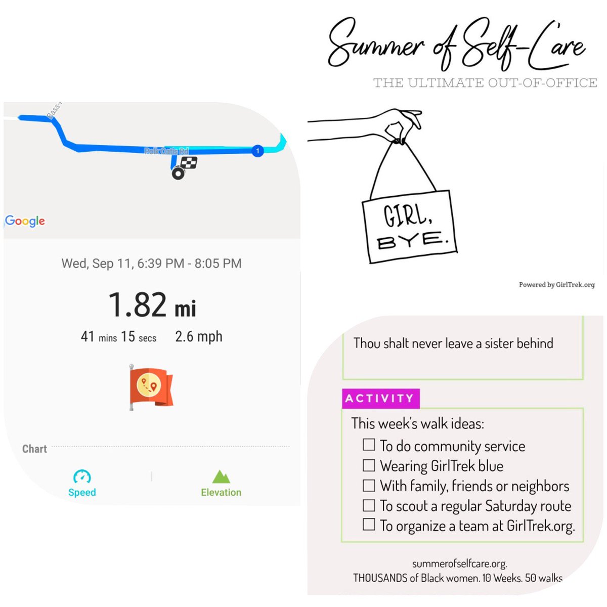 vanilla7162's tweet photo. Week 10 Day 2: Self care is all I need. #GIRLTREK #10weekchallenge #summerofselfcare #TriCountyTrekker #sanity https://t.co/piOSLXyn74