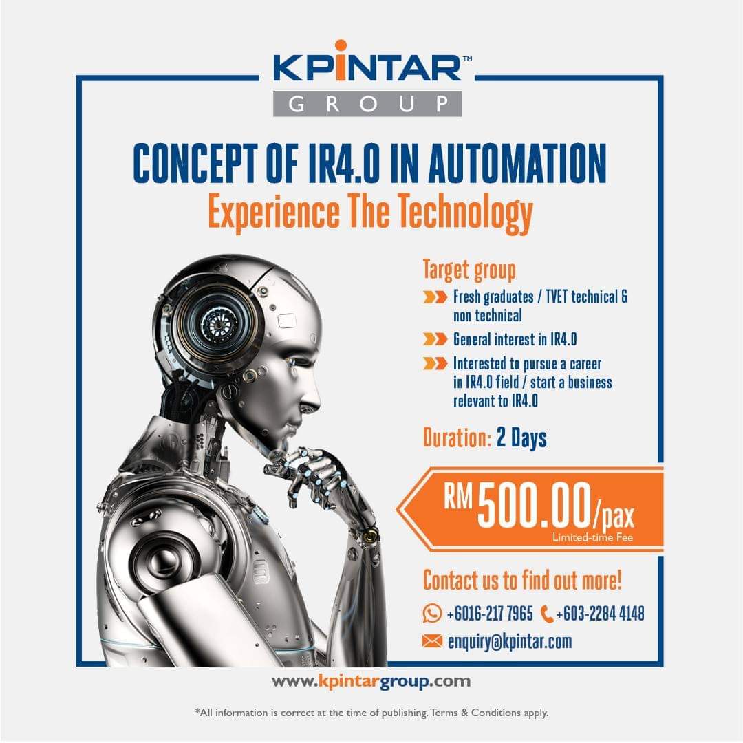asian_rail's tweet photo. Get yourself introduced and exposed to the concept of the 4th Industrial Revolution with special focus on the area of Automation.
#kpintargroup #kpintar #talentdev #asianrail #industry4 https://t.co/pyr7BWfO1D