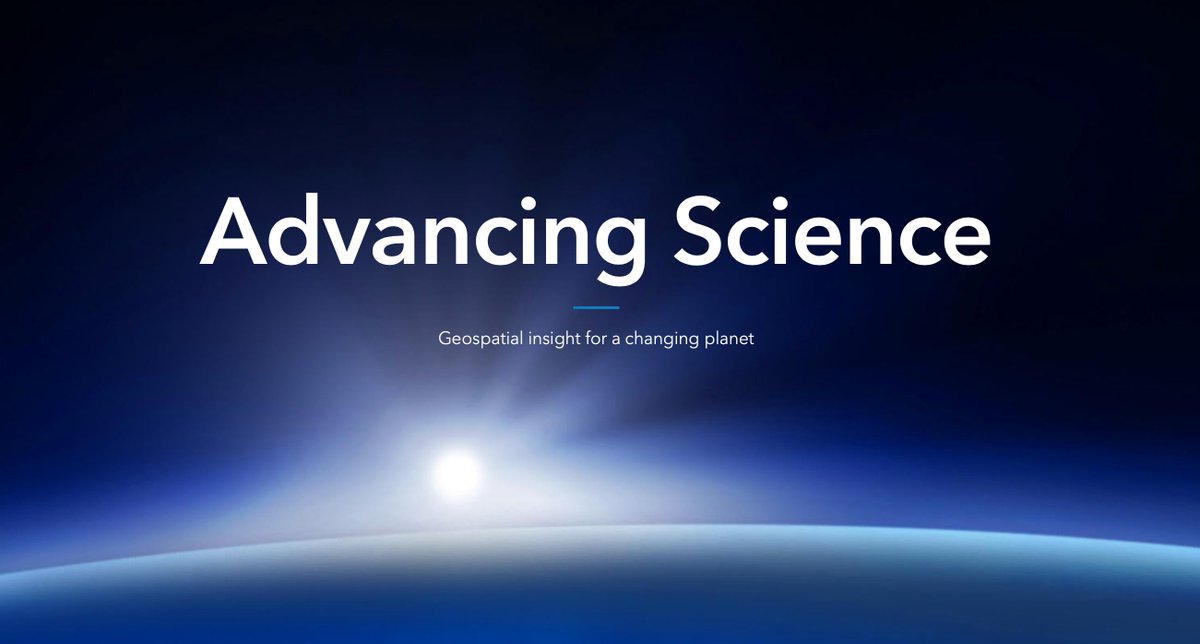 Welcome to our new #Esri science portfolio site, which describes how we support and actively participate in the scientific community, using geospatial to contribute to research in academia, govt agencies (including **@NOAA <a href="/NWS/">National Weather Service</a>**), nonprofits and more: bit.ly/2I2Nn46