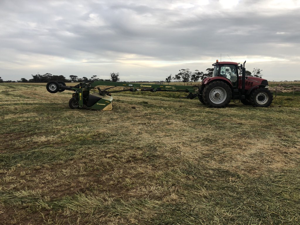 Mower conditioner chilling like a villain sealake area next 5 days if anyone needs a hand!! 0431702615 16ft wide with auto steer