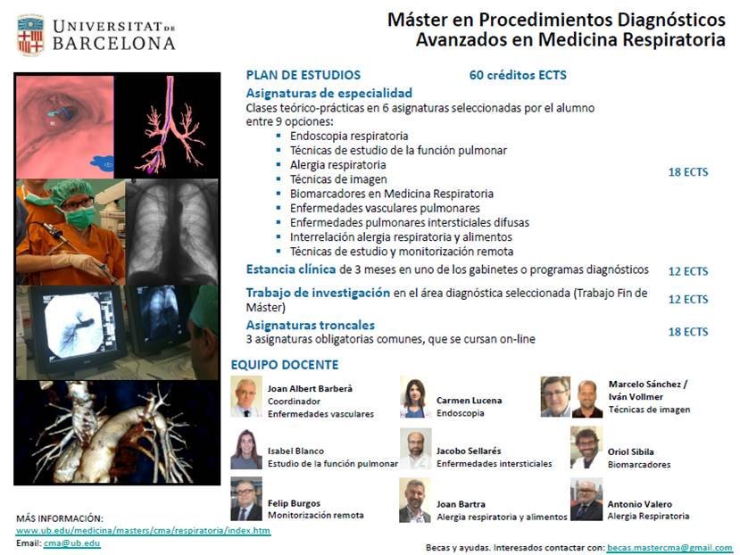 Abierta la matrícula del curso 2019-2020 del Máster en Procedimientos Diagnósticos Avanzados en Medicina Respiratoria de la Universidad de Barcelona <a href="/UniBarcelona/">Universitat de Barcelona</a>. Una oportunidad para mejorar competencias en técnicas diagnósticas empleadas en Neumología. ub.edu/portal/web/med…