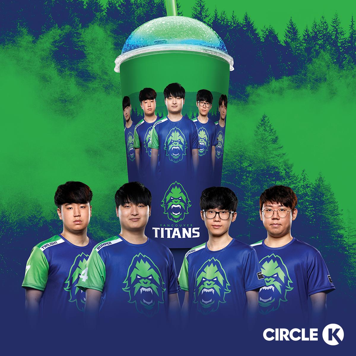circlekcan's tweet photo. Have you got your Froster Roster yet? The #OWL19 season is at a close with the final matches happening this weekend, make sure you have your @VancouverTitans Froster cups at the ready! #ForceOfNature https://t.co/LUwMTEcvz8