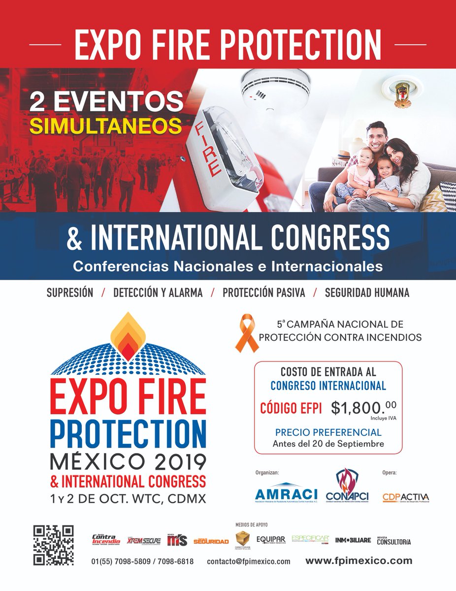 ANCE_MX's tweet photo. Te esperamos este 1 y 2 de octubre en #ExpoFireProtection México 2019 #WTC #CDMX
Búscanos en el stand C20-1 https://t.co/JMdzjNY8vA