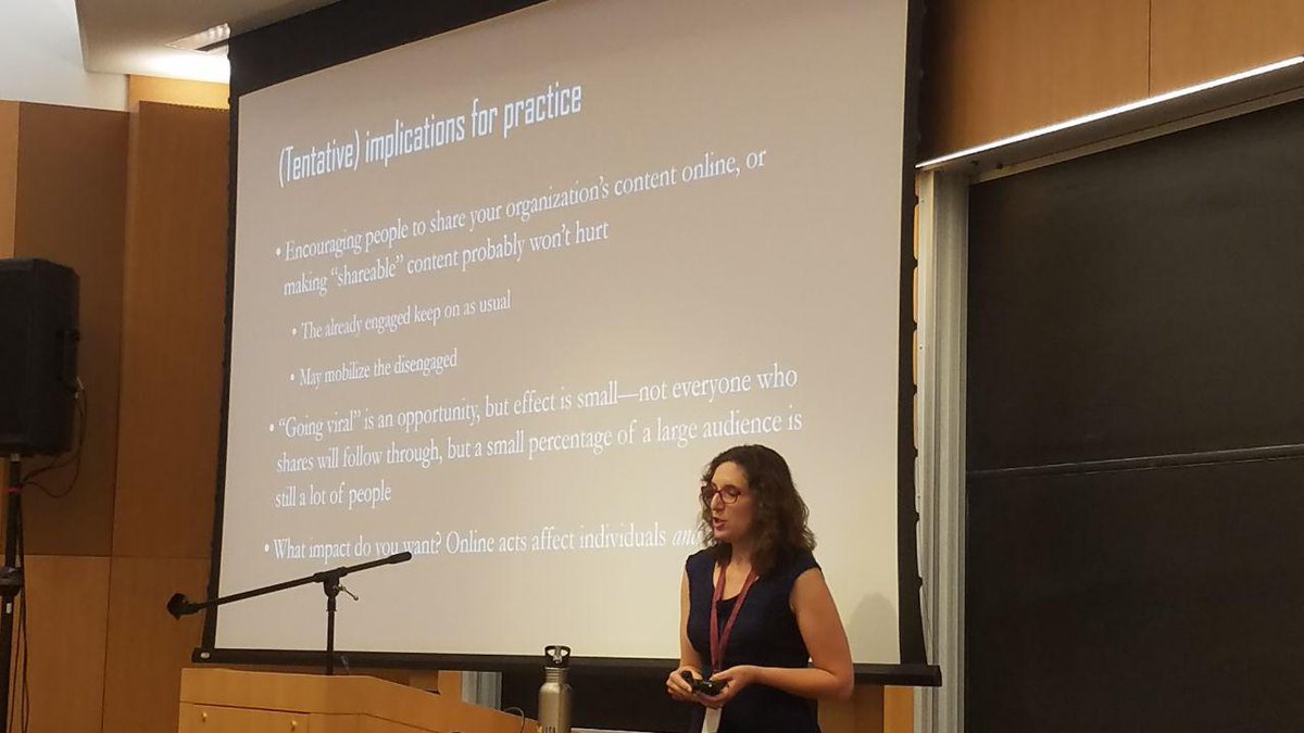 SaraKonrath's tweet photo. More than a click: Sharing causes online can make people kinder offline. 

Sonya Dal Cin presents at Science of Philanthropy.
Full paper @ https://t.co/2JV1ZKK7vF

@S_DalCin @Dan_S_Lane #SPI2019
@IUPhilanthropy @UChi_Economics https://t.co/8k7ehQIjjG