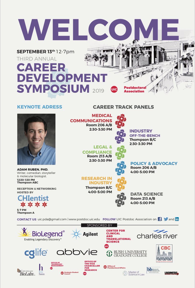 UICPostdoc's tweet photo. Our #careerdevelopment symposium is just 2 days away! Recruiters will be there so bring your Resume❗️ 📝You will also have the opportunity to have professional headshots taken. 📸
We are looking forward to seeing you all!
@UIC_OVCR @RushGradCollege @GSC_UIC @thisisUIC https://t.co/uQ13epiiy0