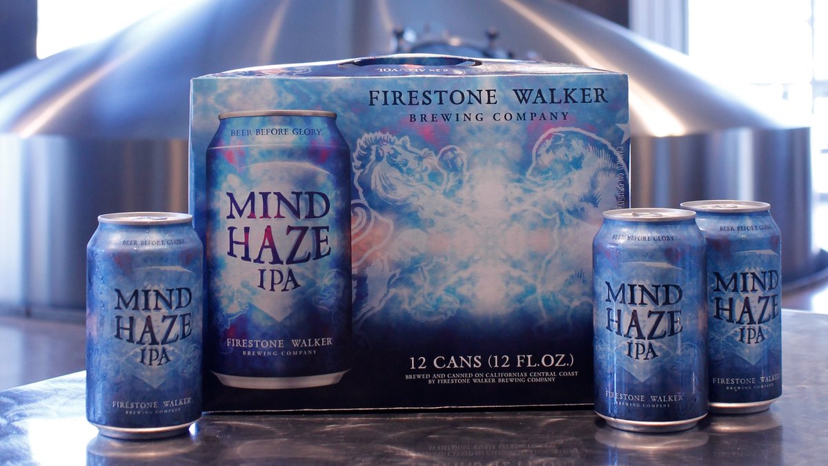 FirestoneWalker's tweet photo. Creating a new beer doesn't happen overnight. It took our brew team over a year to tinker with the recipe and refine what is now known as Mind Haze, a hazy IPA done the Firestone way. #mindhaze #hazyipa #letyourmindwander #twelvepack https://t.co/k5CFrUkLsj