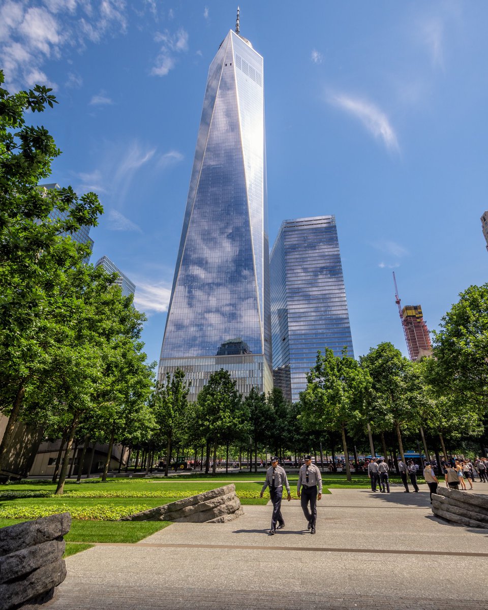 The new southern entrance to the 9/11 Memorial. When I shot this there was a class of freshly-minted cadets from the police academy walking the grounds where their comrades had fallen 18 years ago.  #NeverForget <a href="/NBCNewYork/">NBC New York</a> <a href="/ABC7NY/">Eyewitness News</a> @nycgo