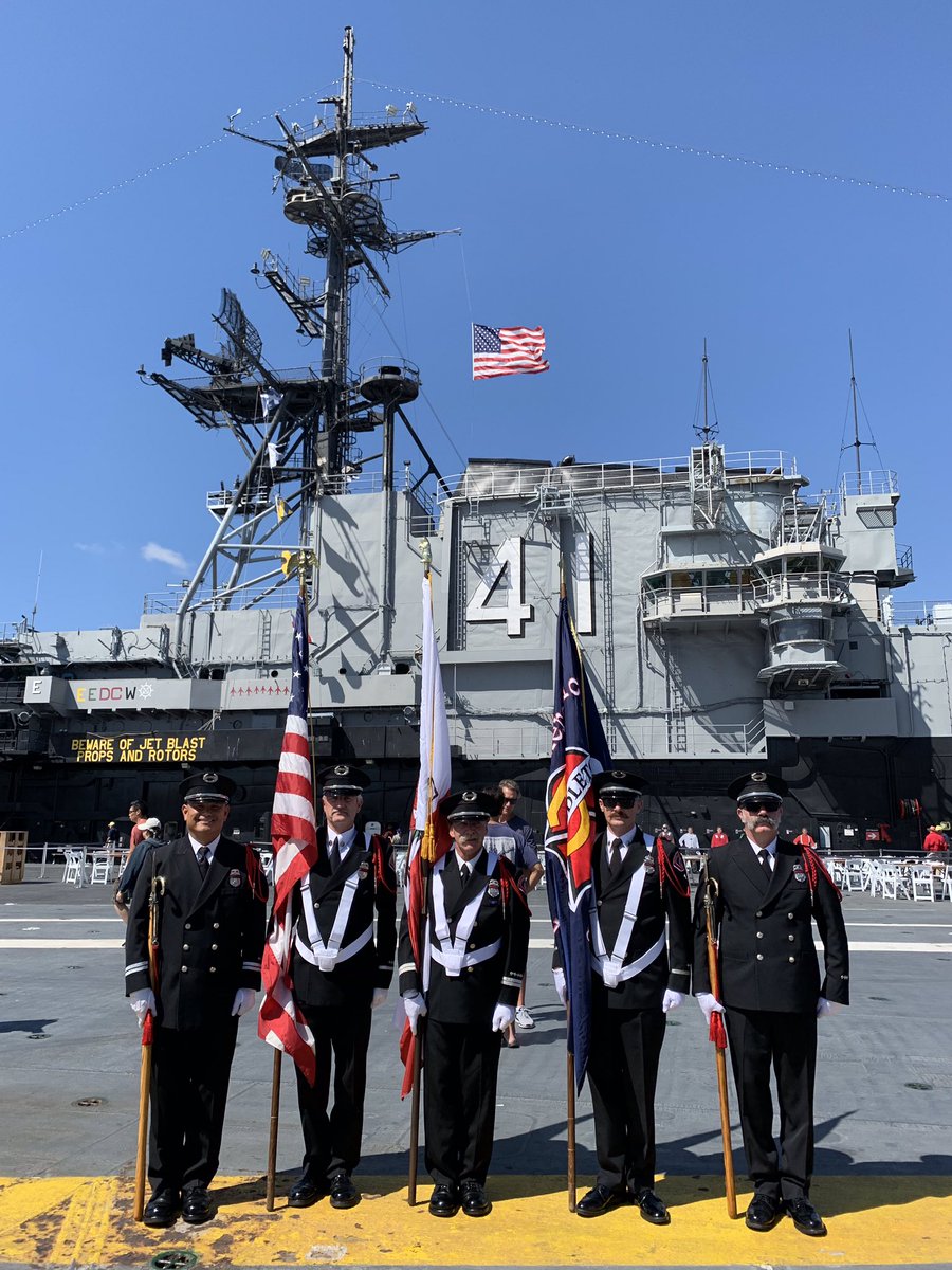 fila_michael's tweet photo. CPFD Honor Guard on the USS Midway for the September 11 Memorial. #CPFD #HonorGuard #Honor911 #NeverForget #fdny343 https://t.co/xPEs8lwjwC