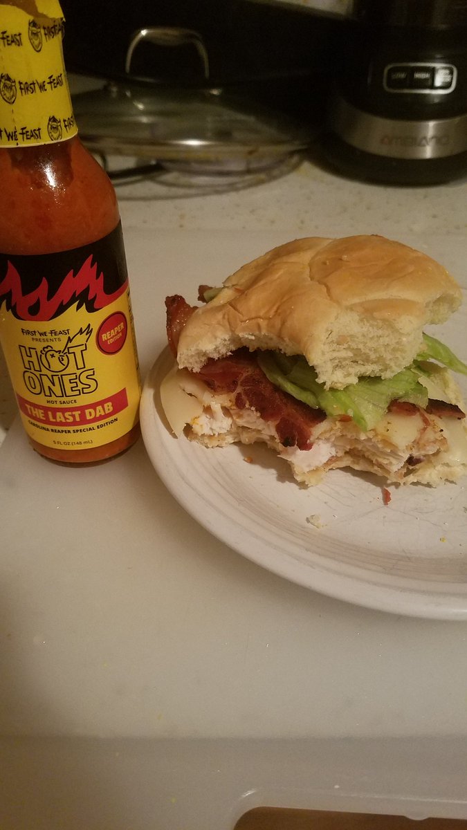 Chicken club sandwiches are great. They are better with lots of heat. Thanks #firstwefeast #hotones #thelastdab #heatonist