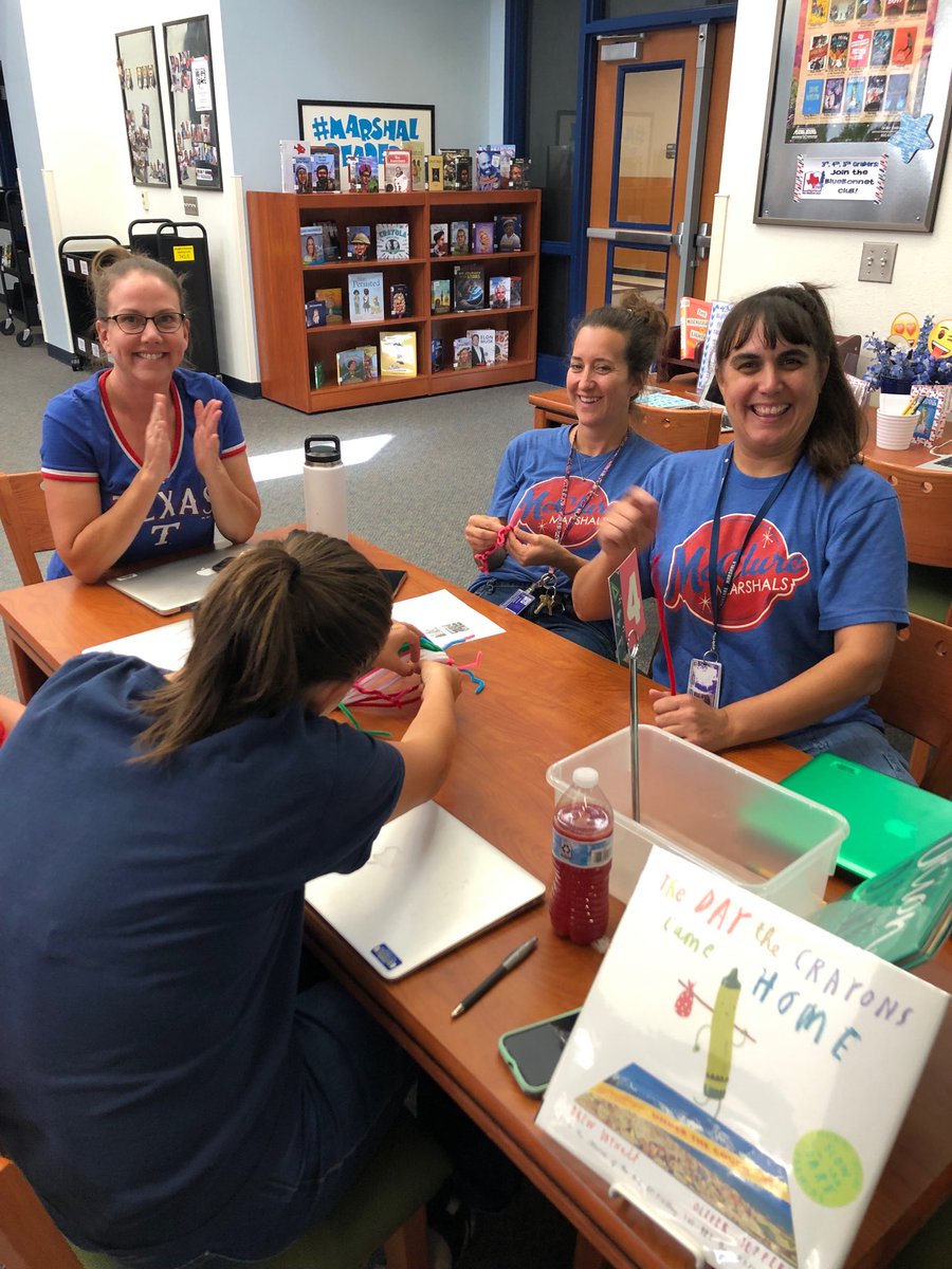 McClure teachers trying out some “Picture Perfect Stem” lessons. ⁦<a href="/ScienceHayes/">Science Hayes</a>⁩ #mccluremarshals ⁦<a href="/amhamreads/">Amanda Hamilton</a>⁩ #pictureperfectstem