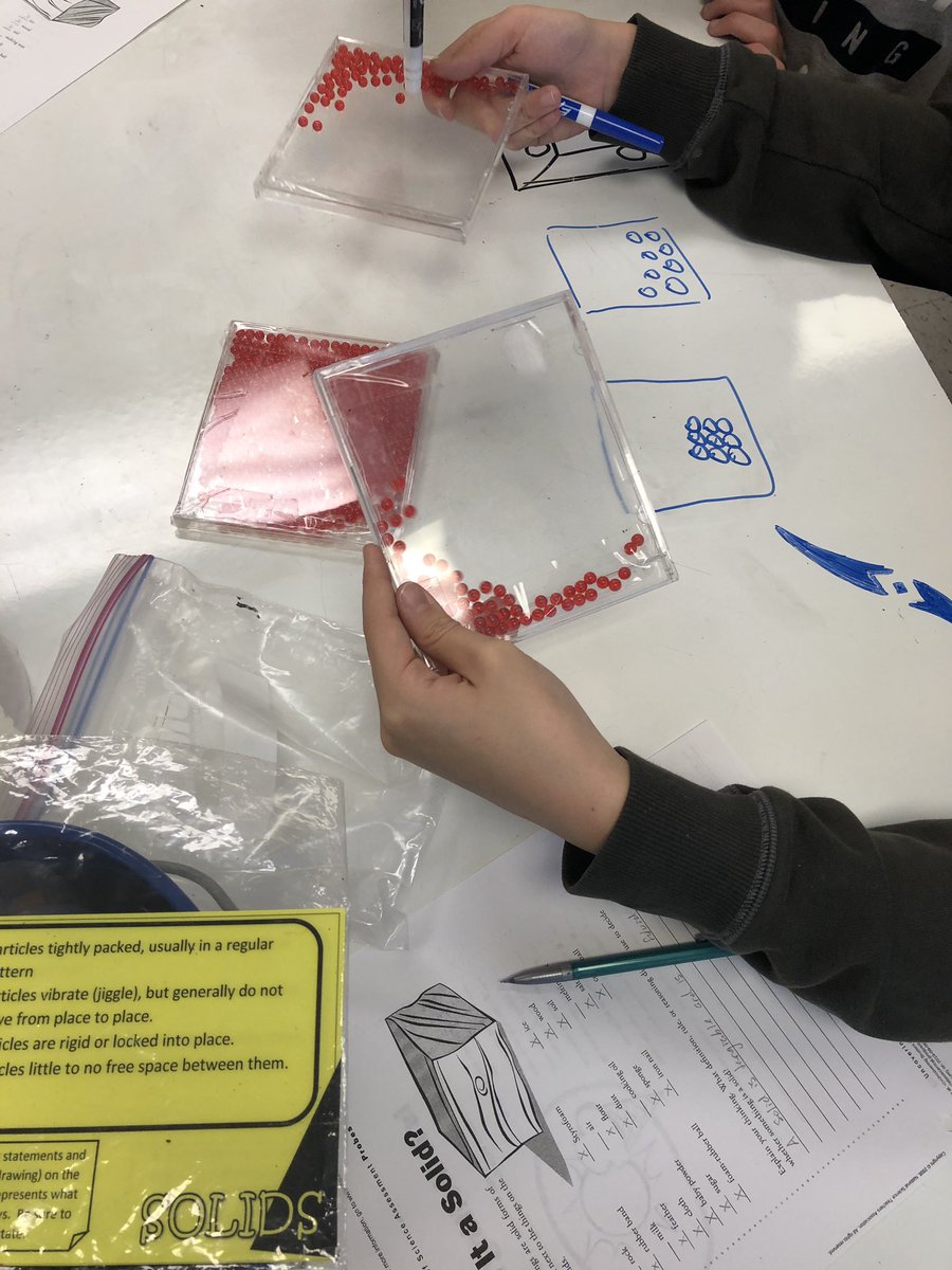 MsCrainium's tweet photo. Today in #8B4 we #modeled the states of matter and #askedquestions about the diffferent particle movements in each state. @DickersonMSCobb @cobbscience https://t.co/Noxd1Wnrfo