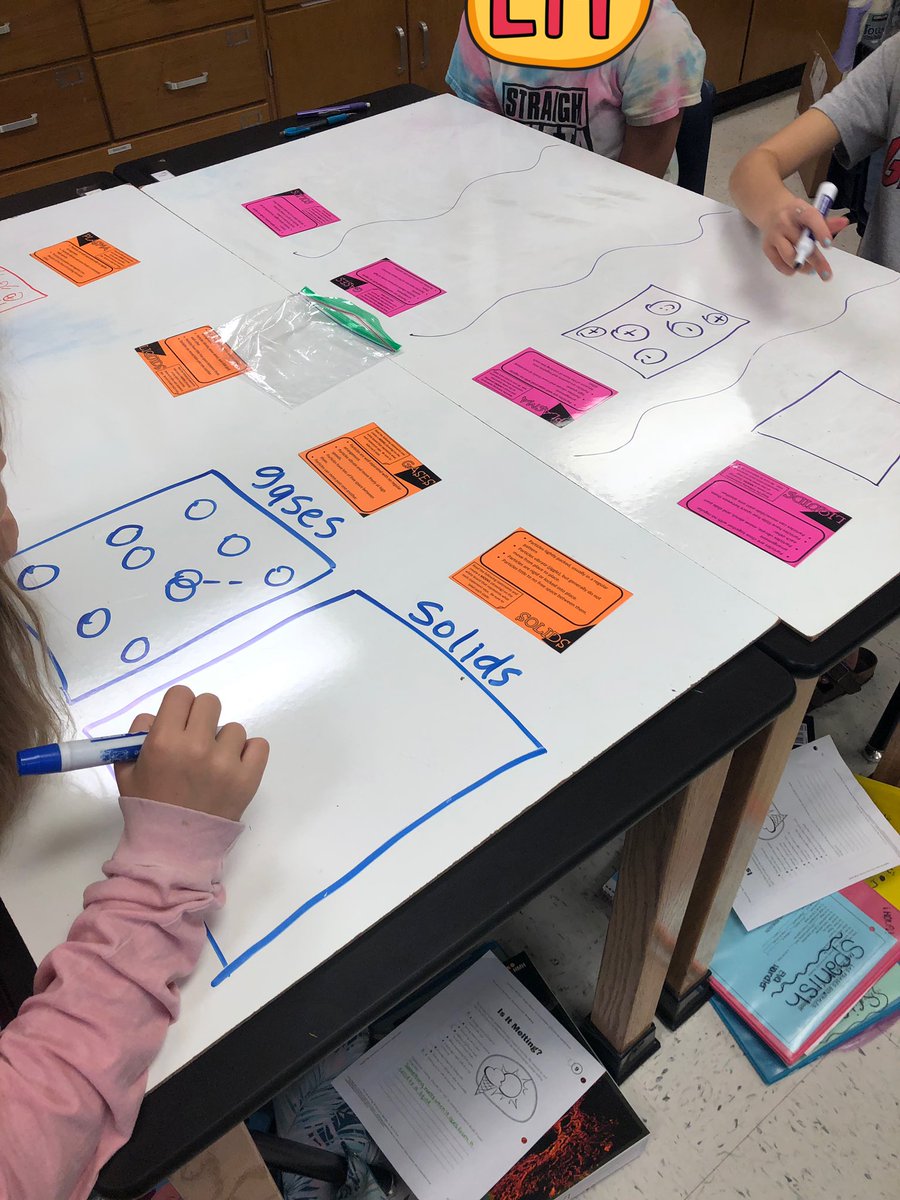 MsCrainium's tweet photo. Today in #8B4 we #modeled the states of matter and #askedquestions about the diffferent particle movements in each state. @DickersonMSCobb @cobbscience https://t.co/Noxd1Wnrfo