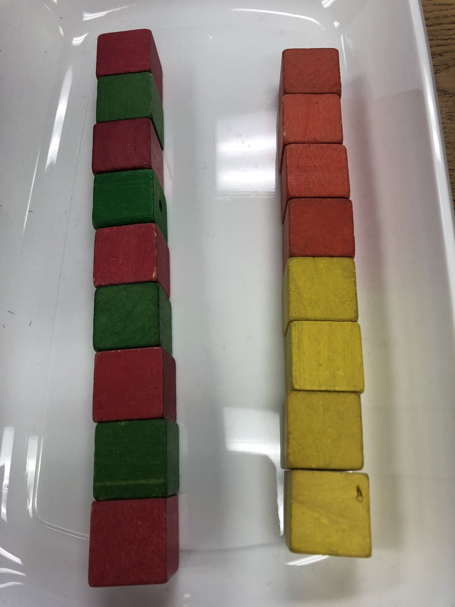 SLRMRSSB's tweet photo. What kind of pattern can you make? “Mine looks like a caterpillar!” Introducing patterns to new friends and practising with our year 2’s. #mathfdk #patterns https://t.co/Dj4if4QKq1