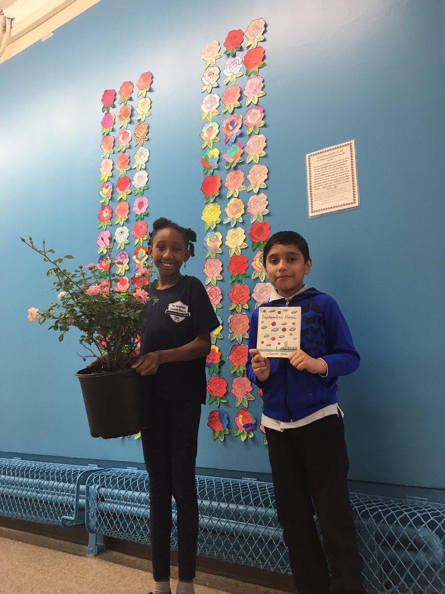 Terrific5thGrde's tweet photo. #SeptemberRoses is a beautiful tribute to the memory of September 11. Today our 5th graders created their very own tribute on how to create their very own #actofkindness @PS66JKO https://t.co/lk1UXfgRSB