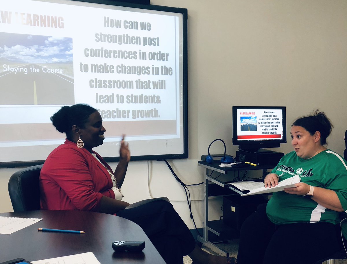 TchaAtHeart's tweet photo. Modeling a post conference In Leadership today allowed leadership members to identify critical attributes of a successful post conference. Awesome job @JGG0321 and @butterfly316_21. #levelupprep @NIETteach https://t.co/iGO8BENNiV