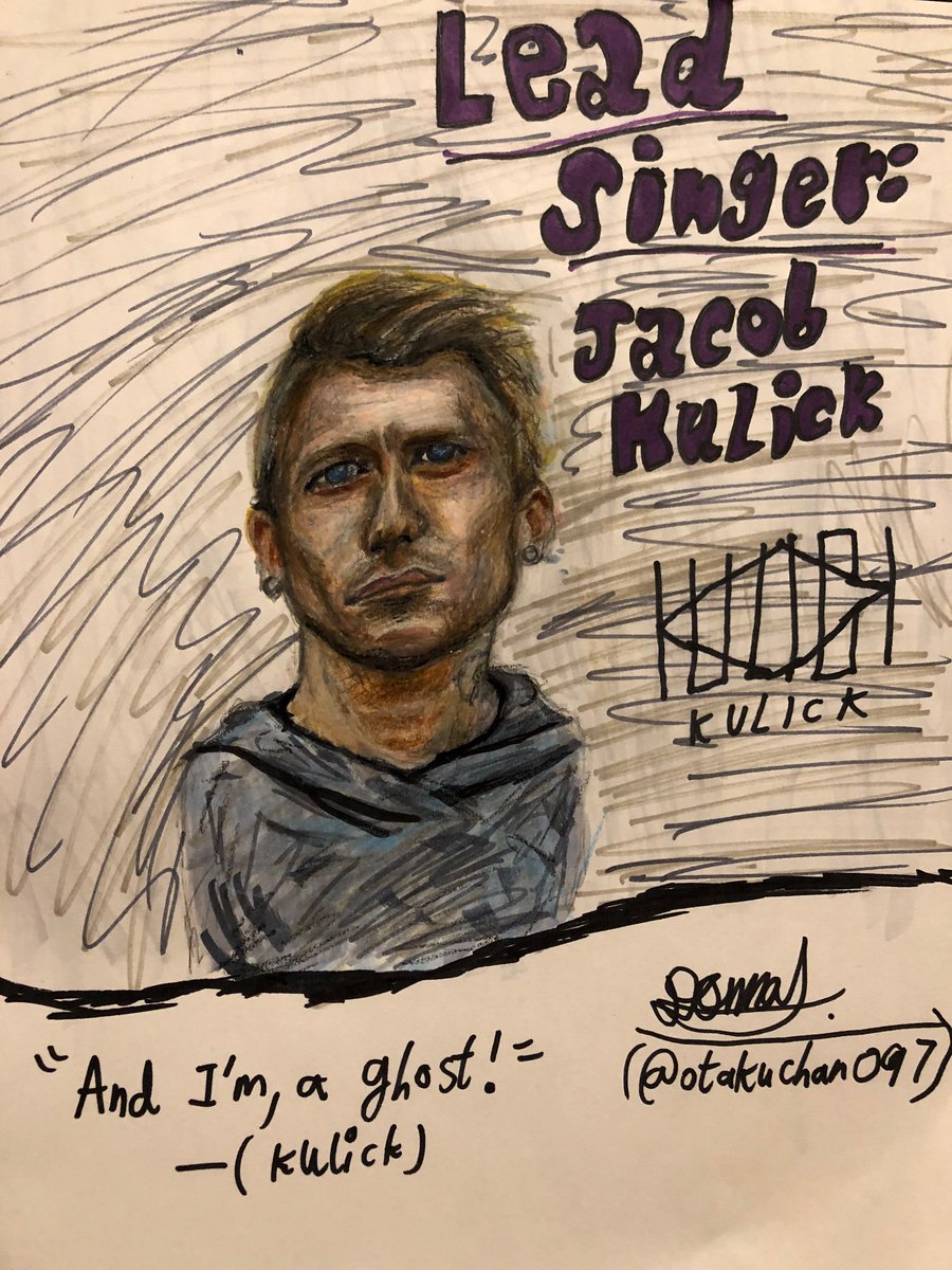 Emo_artist4life's tweet photo. I know you already saw this on my Instagram, Jacob. But here it is on twitter for the people that may not have an insta. 😂🤷🏻♀️
My drawing of, @KulickOfficial.
#jacobkulick #leadsinger #kulickofficial #lovethem #rockbands #fanart https://t.co/BAwxLYpMle