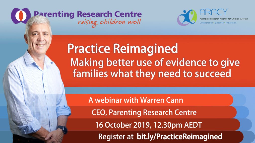 ARACYAustralia's tweet photo. Just announced: new webinar 16 Oct with @Parentingrc CEO Warren Cann on making better use of evidence to make a difference to families. Register > https://t.co/a1tvVUGPup https://t.co/sX3Q9Vz3FE