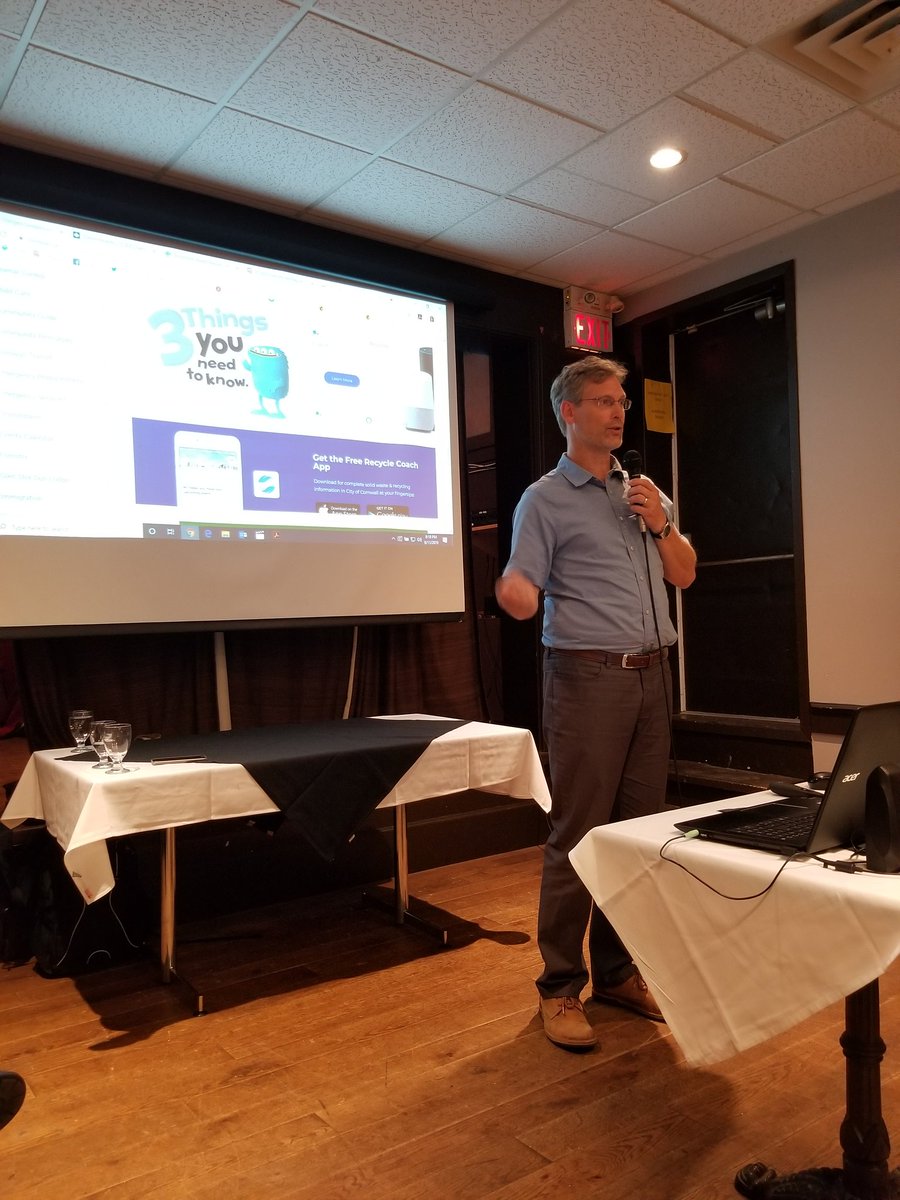CanGeo's tweet photo. Jeff Ridal, executive director of @RiverInstituteC, addresses a question during the Q&amp;A portion: How HAVE our local rivers changed over the past ten years? How much plastic is there now? How can we do better? #10000changes https://t.co/rIg1Ac83YP