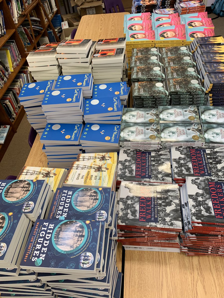 ndcates's tweet photo. My favorite 2 things so far this week at LMS are unboxing books for our classroom libraries and leading a PLC with the other IC’s and Cindy Tierney! #LMShares https://t.co/zVfswt3Sy1