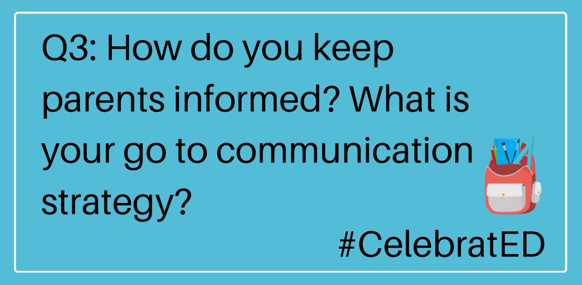 MelissaRathmann's tweet image. A3: I love digital newsletters/blogs to highlight what we are learning in class each week. And, if I want to send out message blasts to all of my students or parents, I always use Remind. 

#CelebratED 🎉