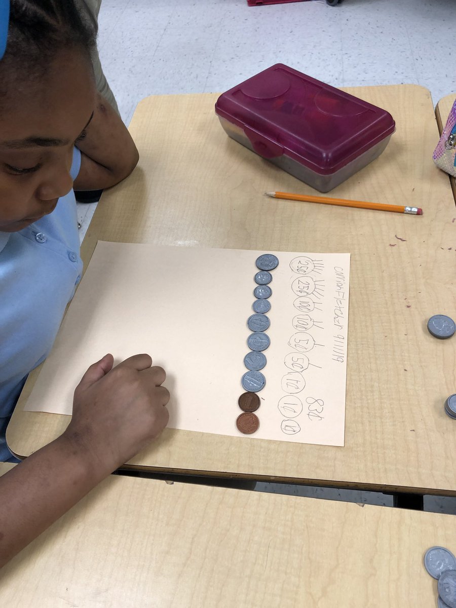 tice3rd's tweet photo. Third graders are learning to count a collection of coins. #onesmallstep #mathisfun https://t.co/E82ij1J1kj