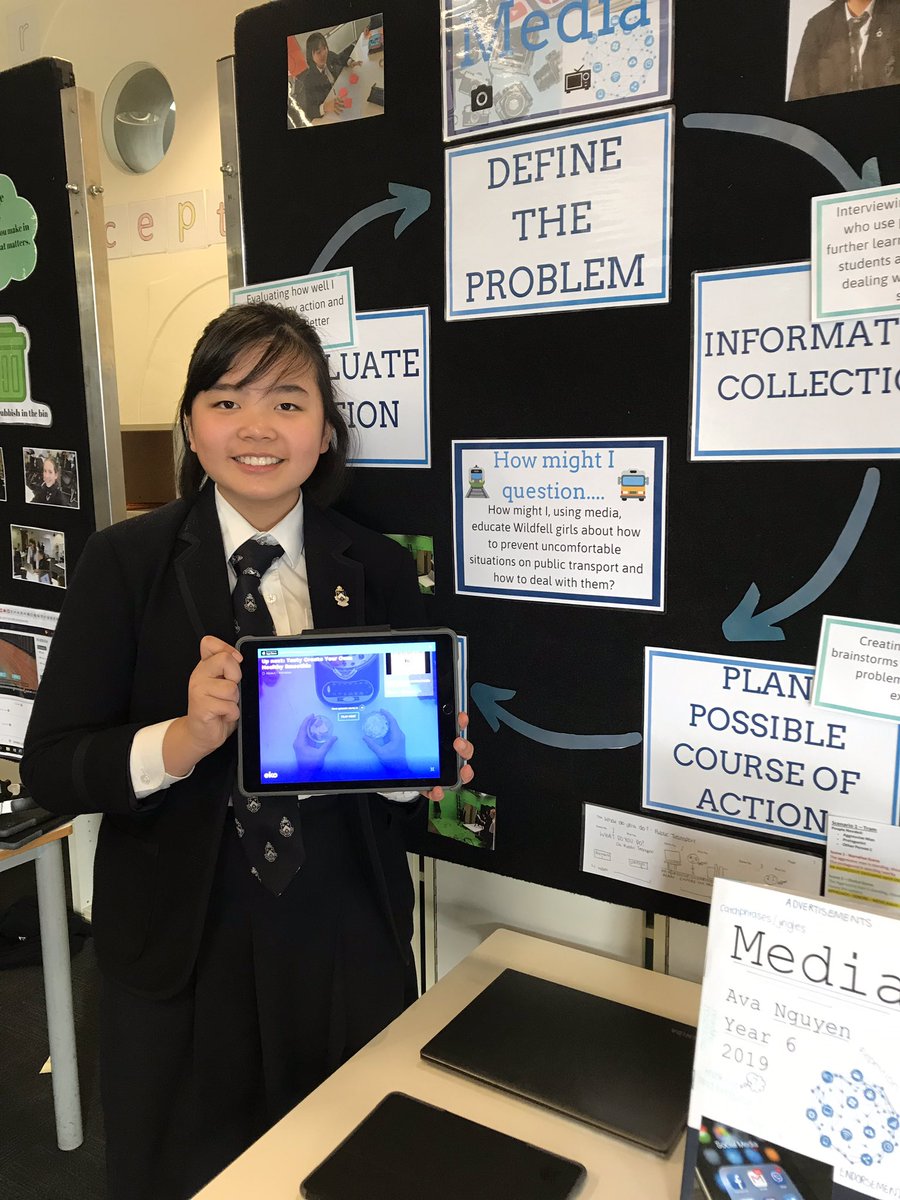 SallyCHill's tweet photo. The highlight of the Year 6 calendar: Exhibition of Learning!!! So impressed with the depth of learning showcased this morning. Well done team 👏🎧🎥 #mggs_wildfell @MGGS_SouthYarra https://t.co/lW9SCykxEY