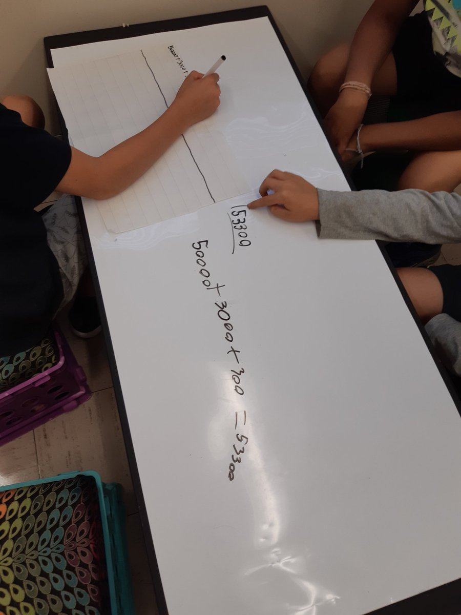 Taylorjones052's tweet photo. Our whiteboard table was used by a group to work out three numbers that made 53,300 in today's working on it! So excited to see them put this summer project to use! https://t.co/2BYSvHsEws