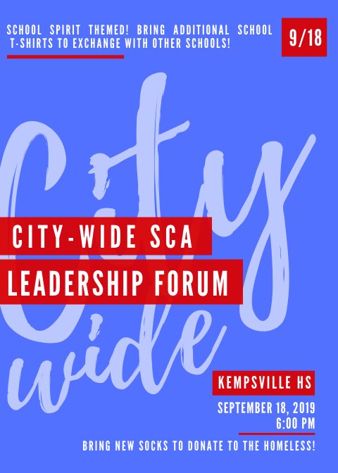 CityWideSca's tweet photo. Come out to the first Leaderahip Forum of the year at Kempsville HS at 6pm next Wednesday! We want to see YOU with your best school spirit gear💛 @khssca  #citywideszn #bethere https://t.co/VOkvxF4xzq