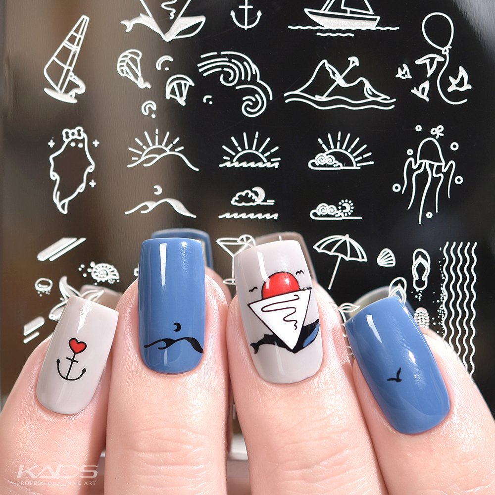 Kadsnailart's tweet photo. Nail design using KADS stamping plate Summer 005 from AliExpress store(link in bio). #nails #kads #kadsnailart #nailart #nailfashion #nailwork #naildesigns #nailplates #kadssummer #kadssummer005 #nailpolish #nailartaddict #summer #summernails #bluenails #oceannails #tropicnails https://t.co/PkFr1t5zxX