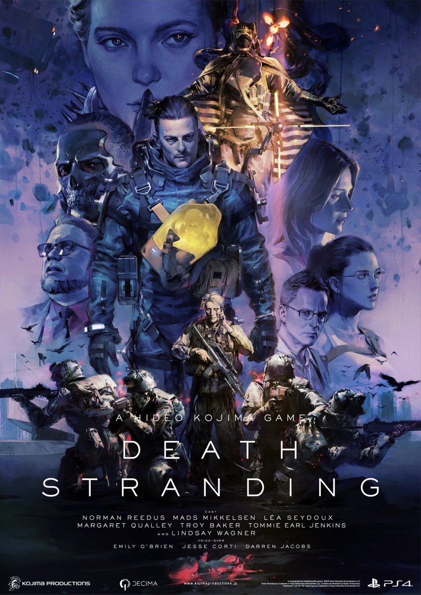 TGS now started. I’ll see you guys at the stage! Here’s new image of DEATH STRANDING by Pablo Uchida, the genius painter whom I even feel jealous of his talent. Title design by Kyle Cooper. We have a strong strand by respecting each other. 👍🌈🦀